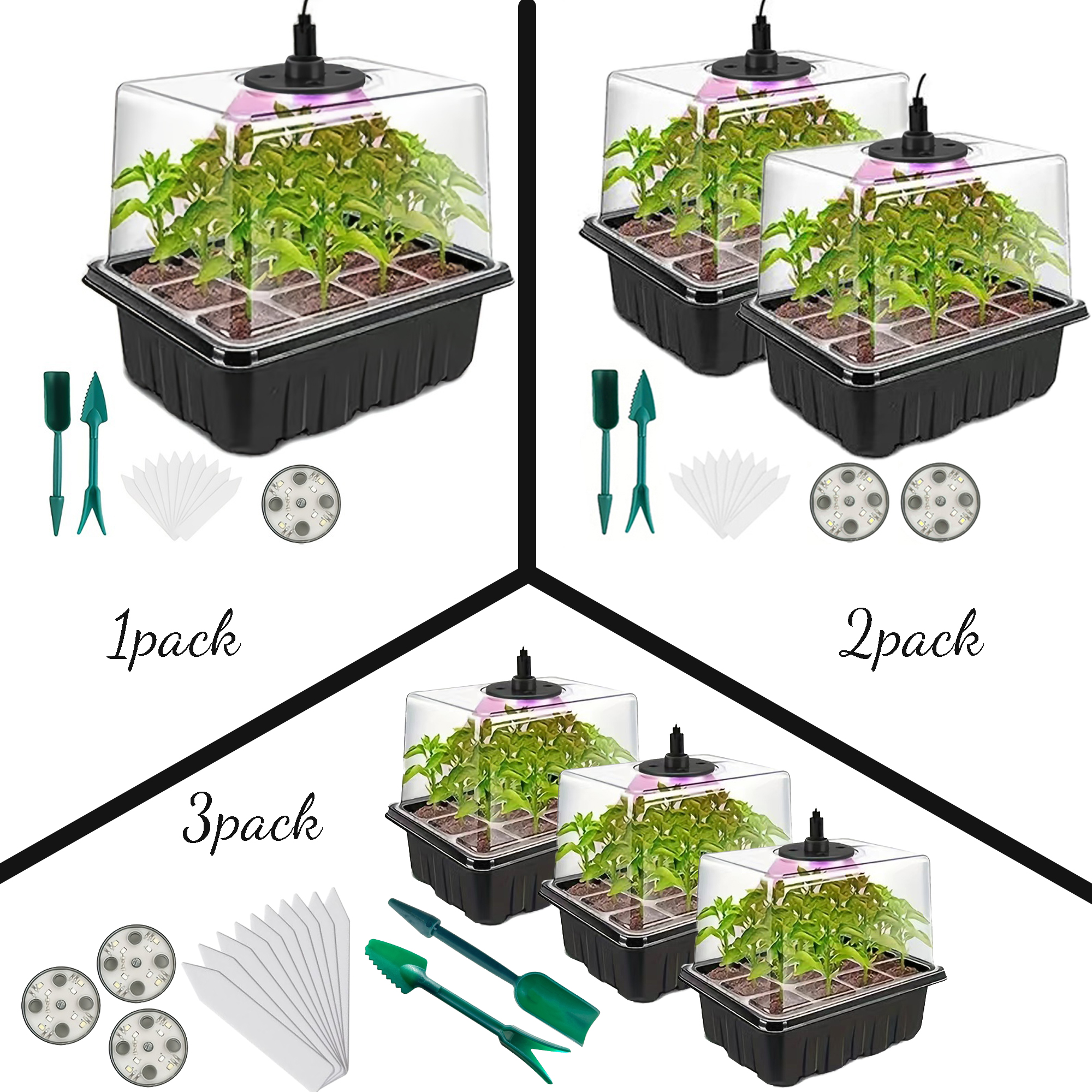 Humidity Dome Kit - Seedling Starter Kit 1/2/3 Sets, 8