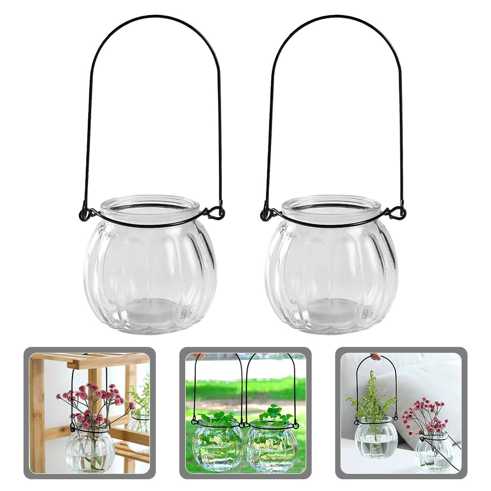 Propagation Station Vase - 6Pcs Transparent Hanging Glass Vases for
