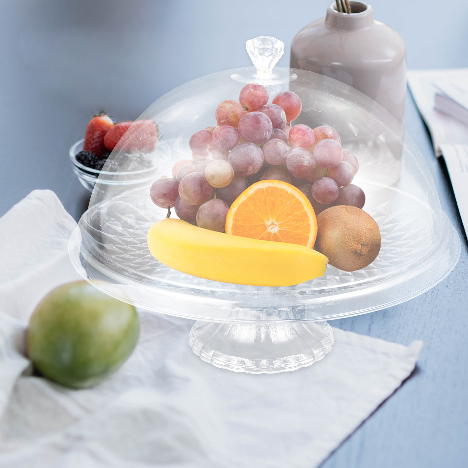 Clear Pet Cake Stand with Dome - Plastic Dome Clear ulasan dan harga