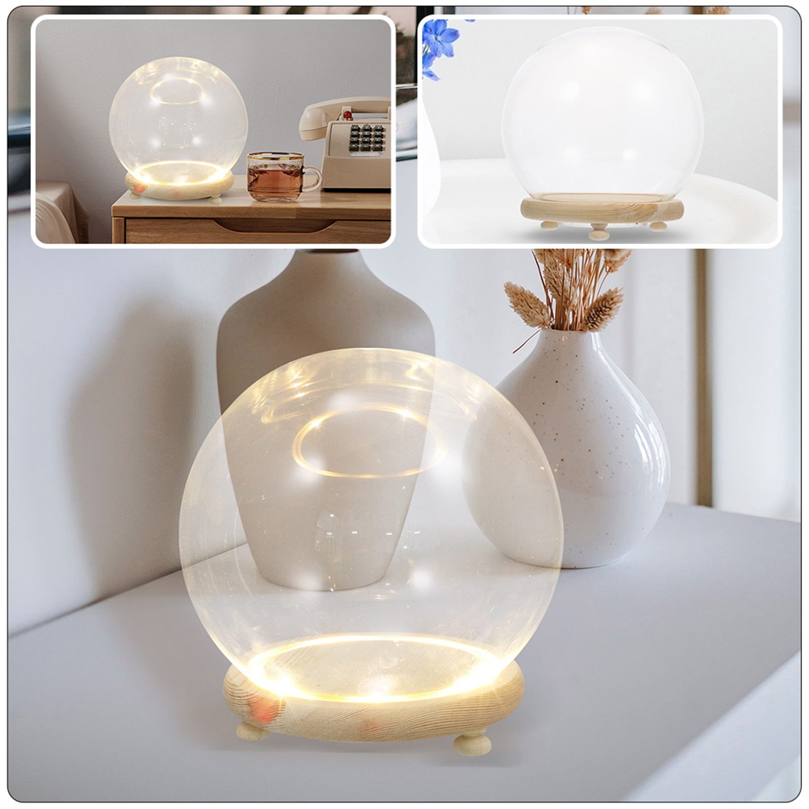 Eternal Flower Glass Cover Cle - Plastic Dome Clear ulasan dan harga