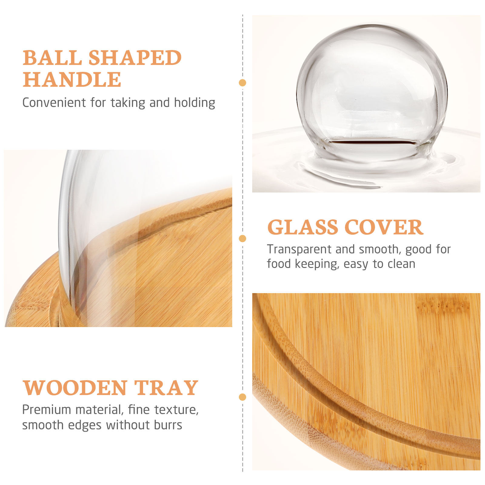1Set Cake Holder Glass Dome Co - Plastic Dome Clear ulasan dan harga