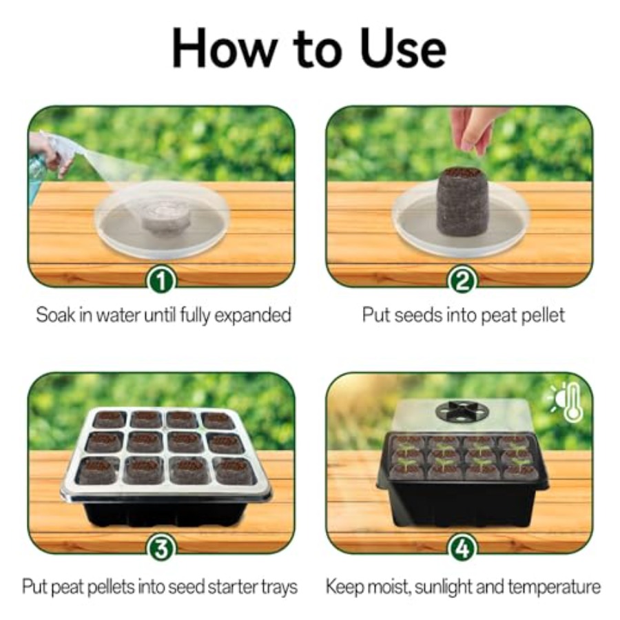 8 Pack Seed Starter Tray with  - Peat Pellet Tray ulasan dan harga